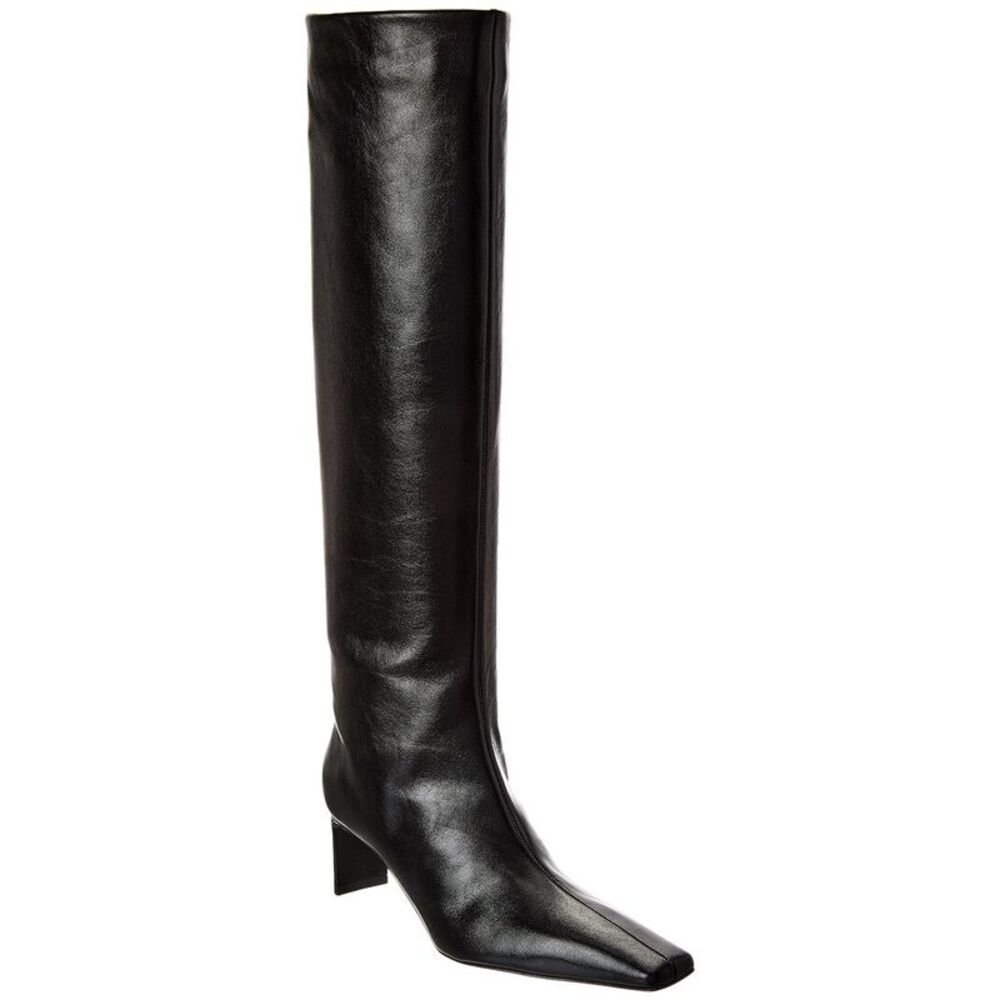 Khaite Ona Leather Knee-High Boot, Black